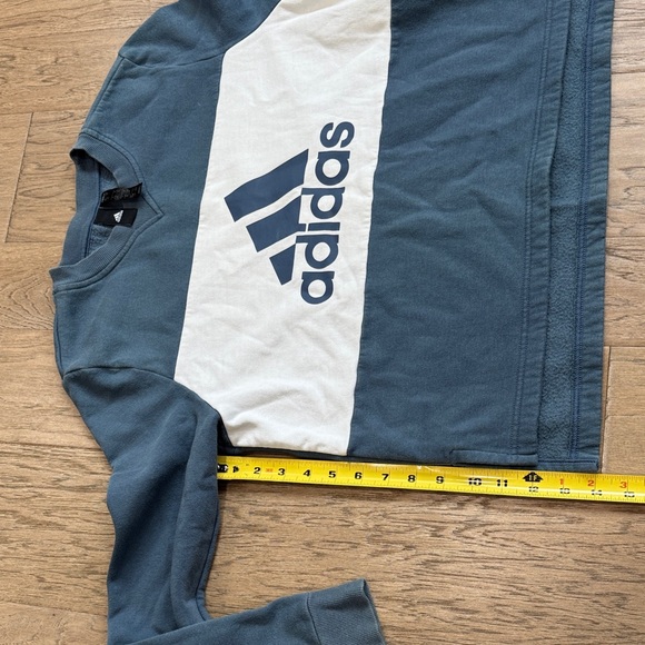 Adidas Bos Two Tone Color Block Women’s Logo Sweatshirt Hi Lo Hem Size Large - Picture 6 of 10